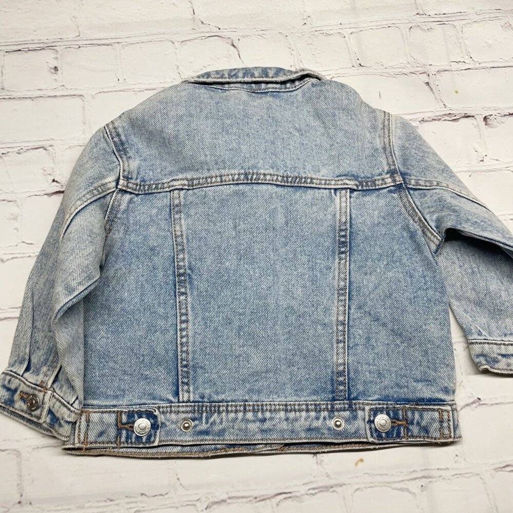 Zara Denim Jacket Baby Size 9-12 mos Light Wash Retro 80s 90s Casual - Picture 4 of 5